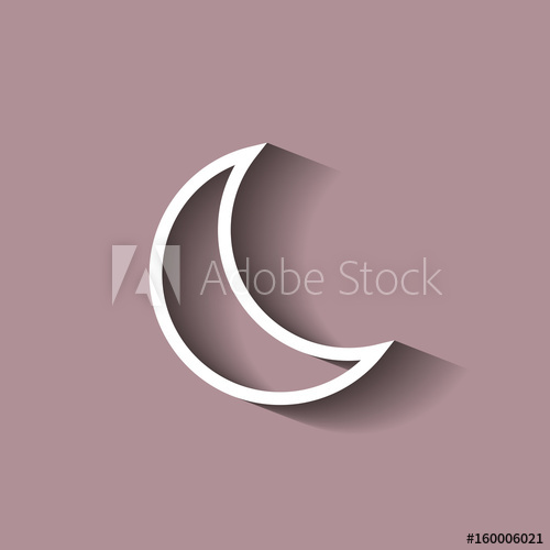 500x500 Vector Moon Icon With Shadow. Sleep Icon