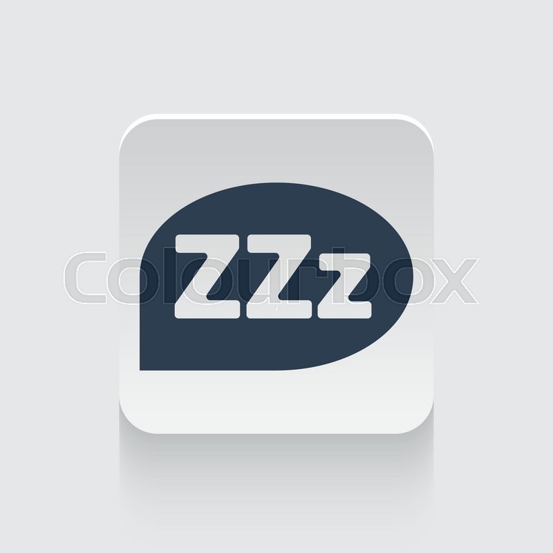 800x800 Flat Black Sleep Icon On Rounded Square Web Button Stock Vector