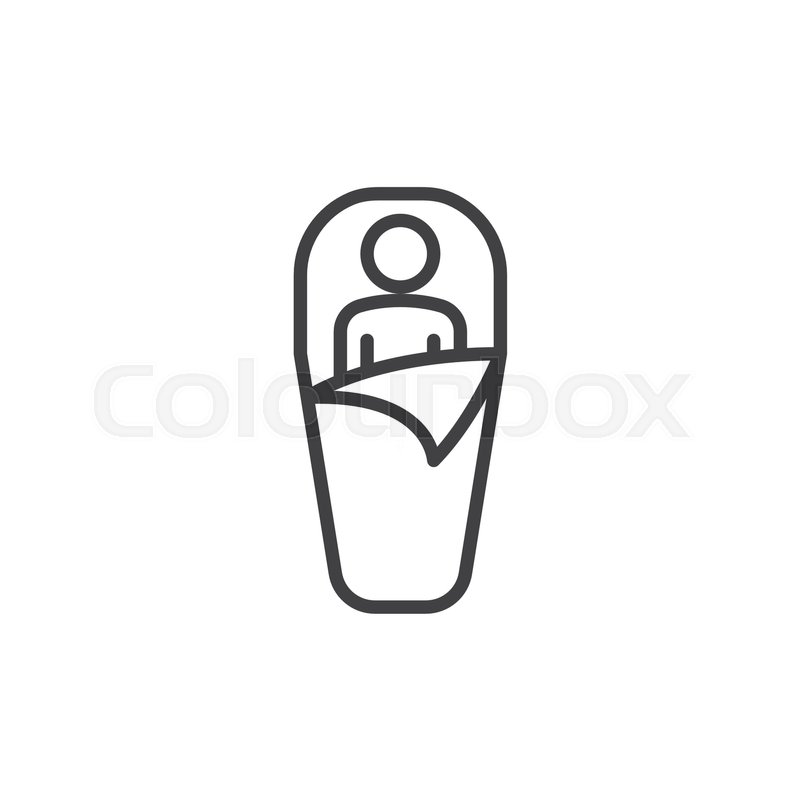 800x800 Sleeping Bag Line Icon, Outline Vector Sign, Linear Style
