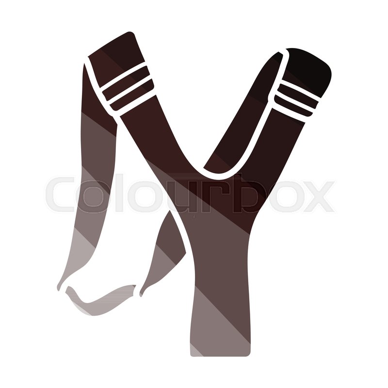 800x800 Hunting Slingshot Icon. Flat Color Design. Vector Illustration