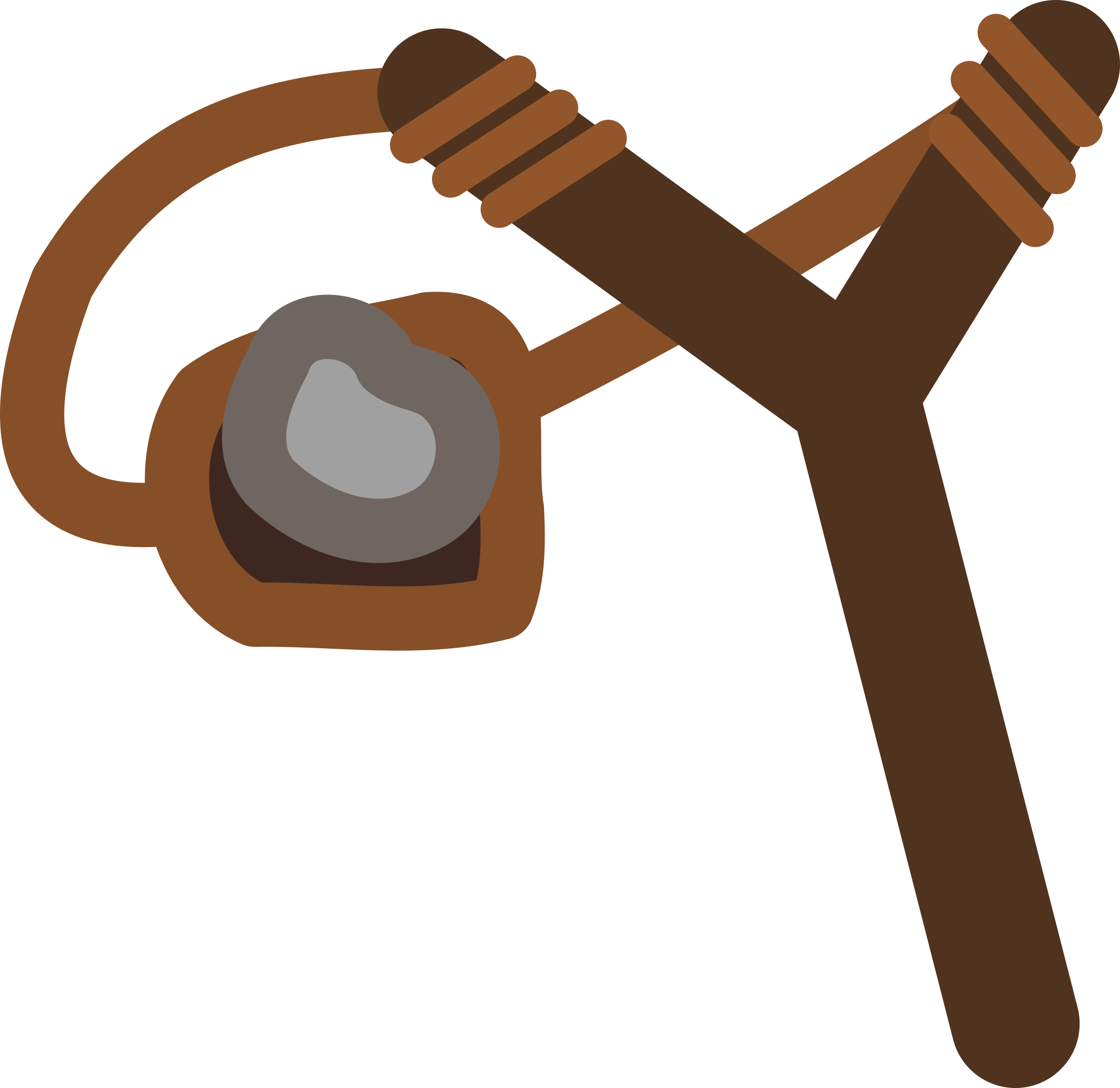 2400x2331 Slingshot With Stone In It Vector Clipart Image