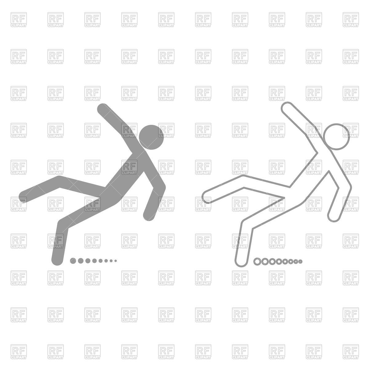 1200x1200 Man Slip Fall Black Icon Vector Image Vector Artwork Of Signs