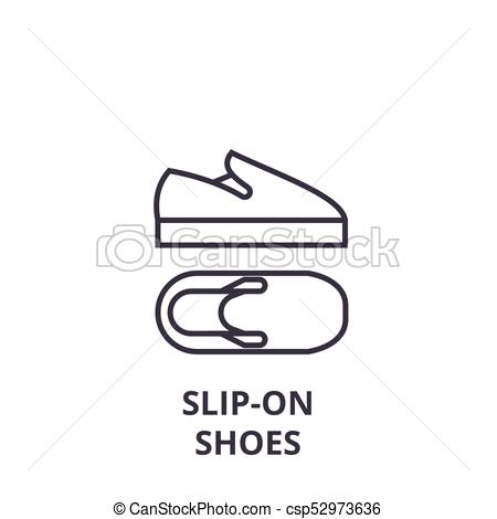 450x470 Slip On Shoes Line Icon, Outline Sign, Linear Symbol, Vector, Flat