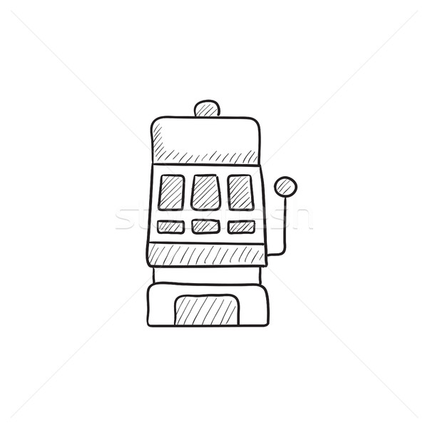 600x600 Slot Machine Sketch Icon. Vector Illustration Andrei Krauchuk