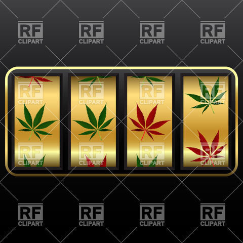 480x480 Slot Machine With Cannabis Leaves Vector Image Vector Artwork Of