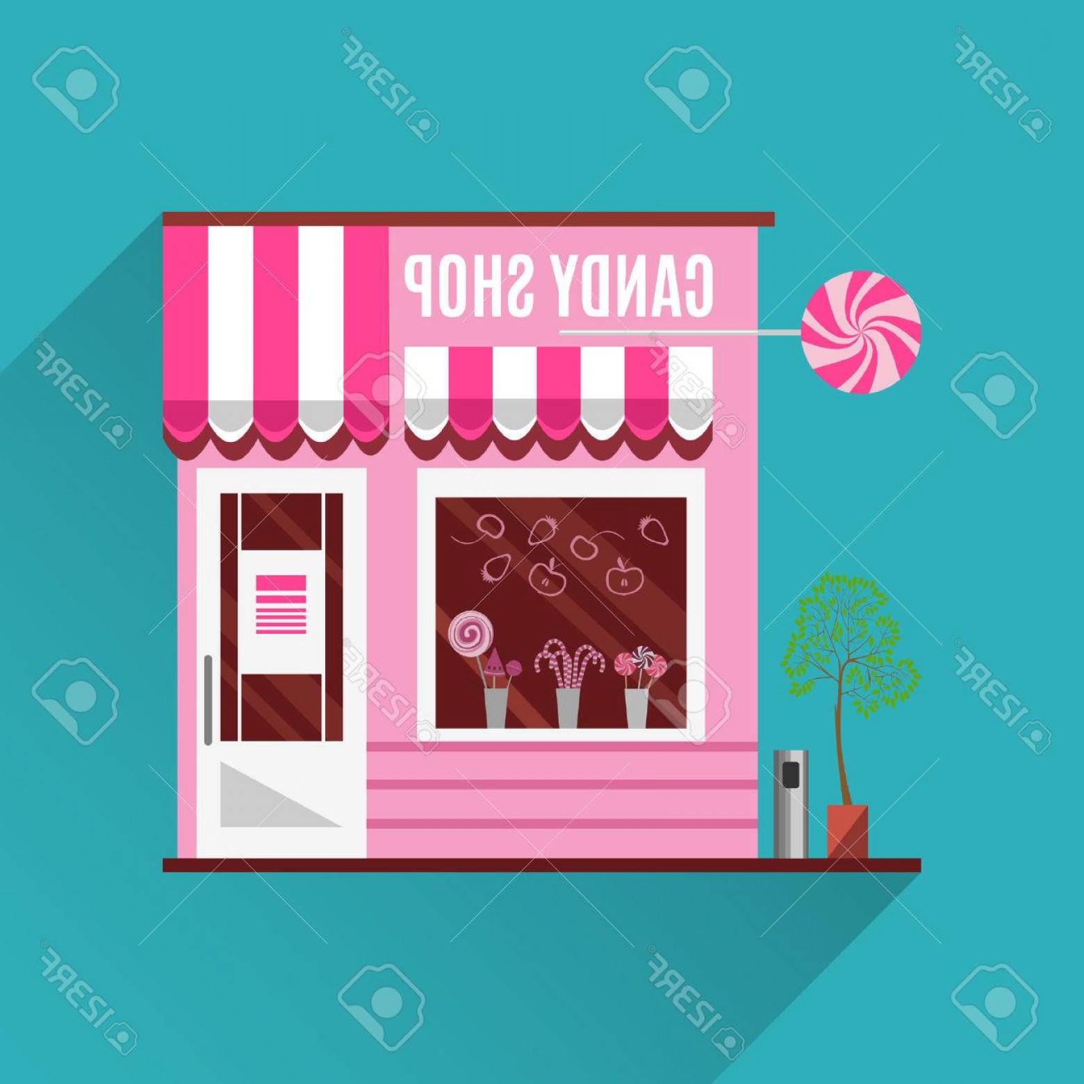 1560x1560 Photostock Vector Candy Shop In A Pink Color Flat Design Vector