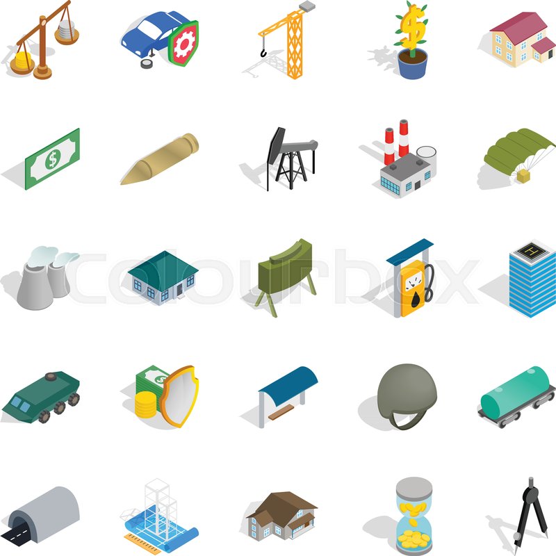 800x800 Small Business Icons Set. Isometric Set Of 25 Small Business