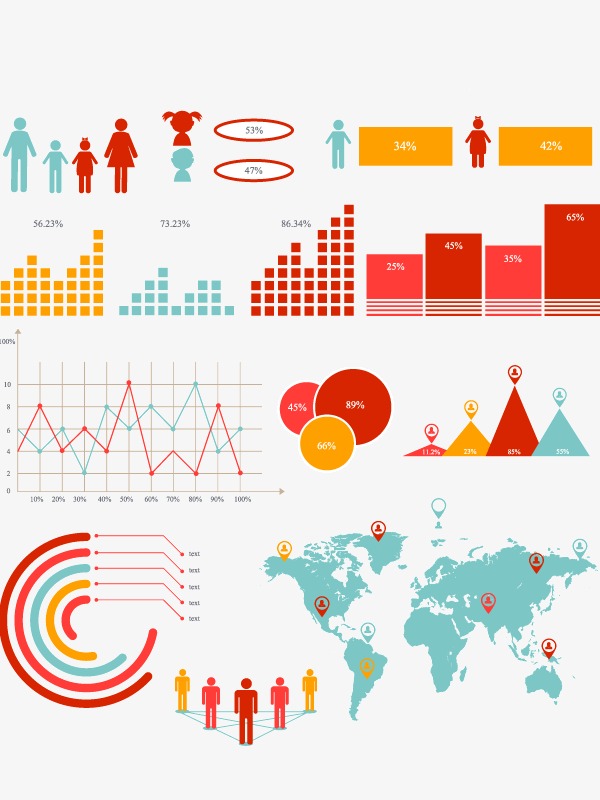 600x800 Cartoon Small Fresh Business Data Analysis Element, Cartoon Vector
