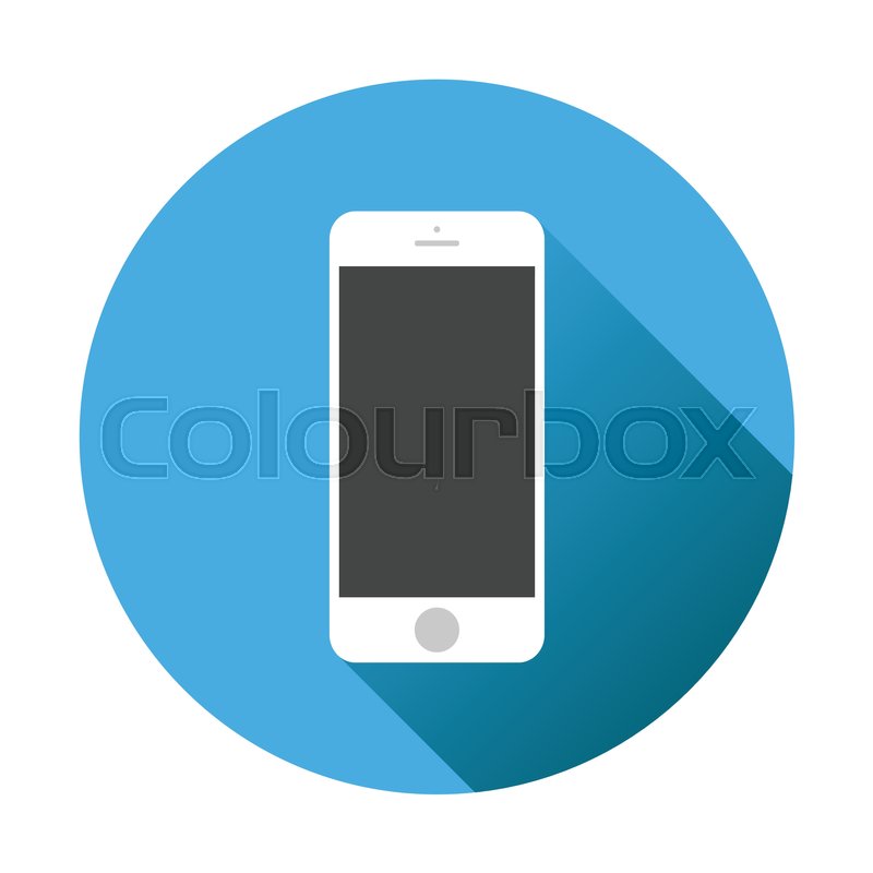 800x800 Smartphone Icon. Vector Illustration On Blue Background With