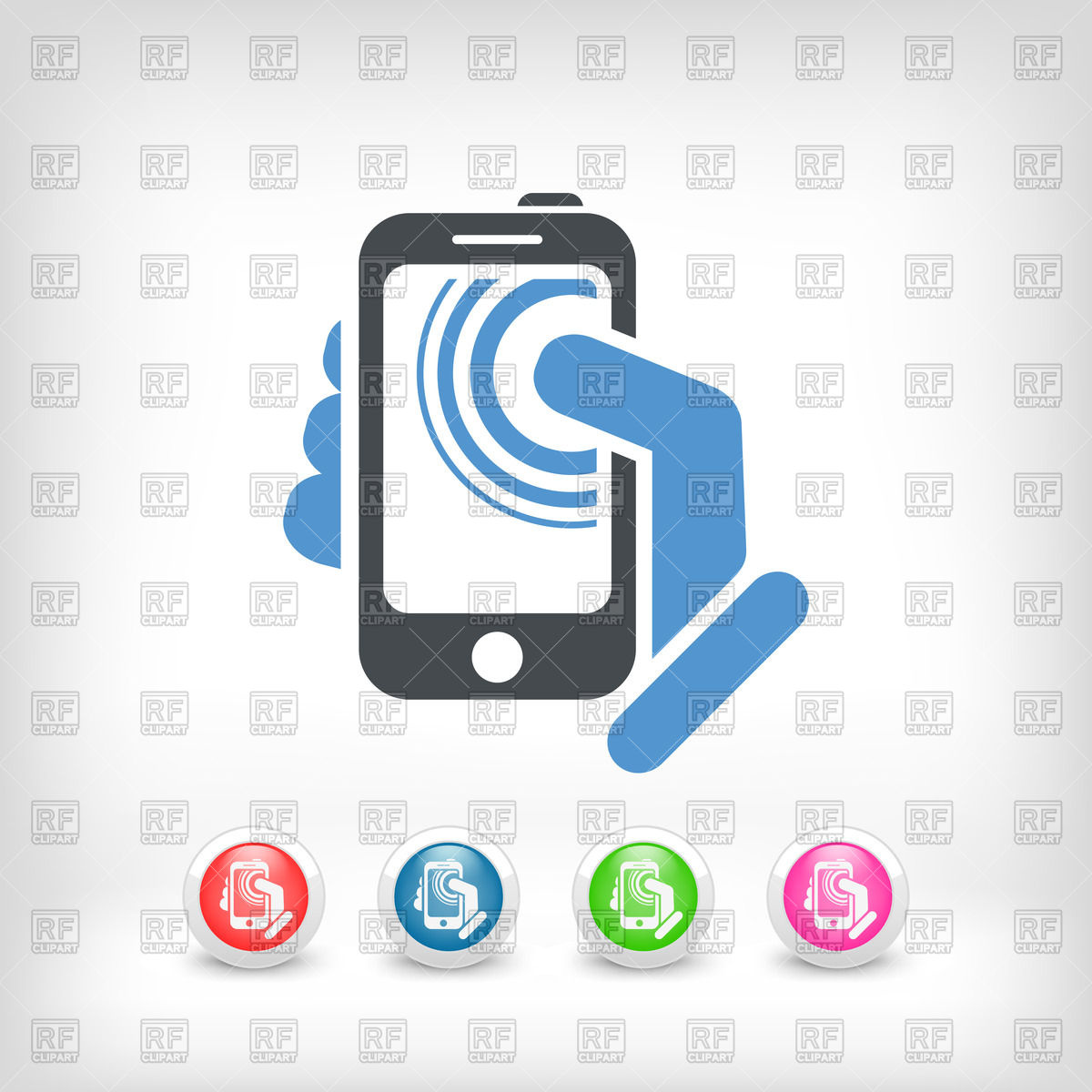 1200x1200 Smartphone In Hand Icon Vector Image Vector Artwork Of Icons And