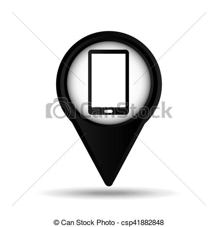 450x470 Smartphone Map Pin Icon Vector Illustration Eps 10.