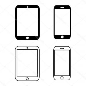 300x300 Stock Illustration Black Outline Smartphone Icon Vector Arenawp