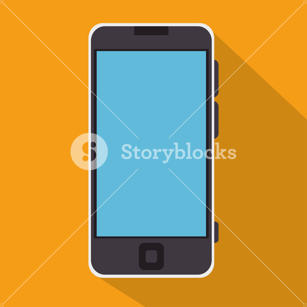 1000x1000 Smartphone Blue Screen Education Online Icon Vector Illustration