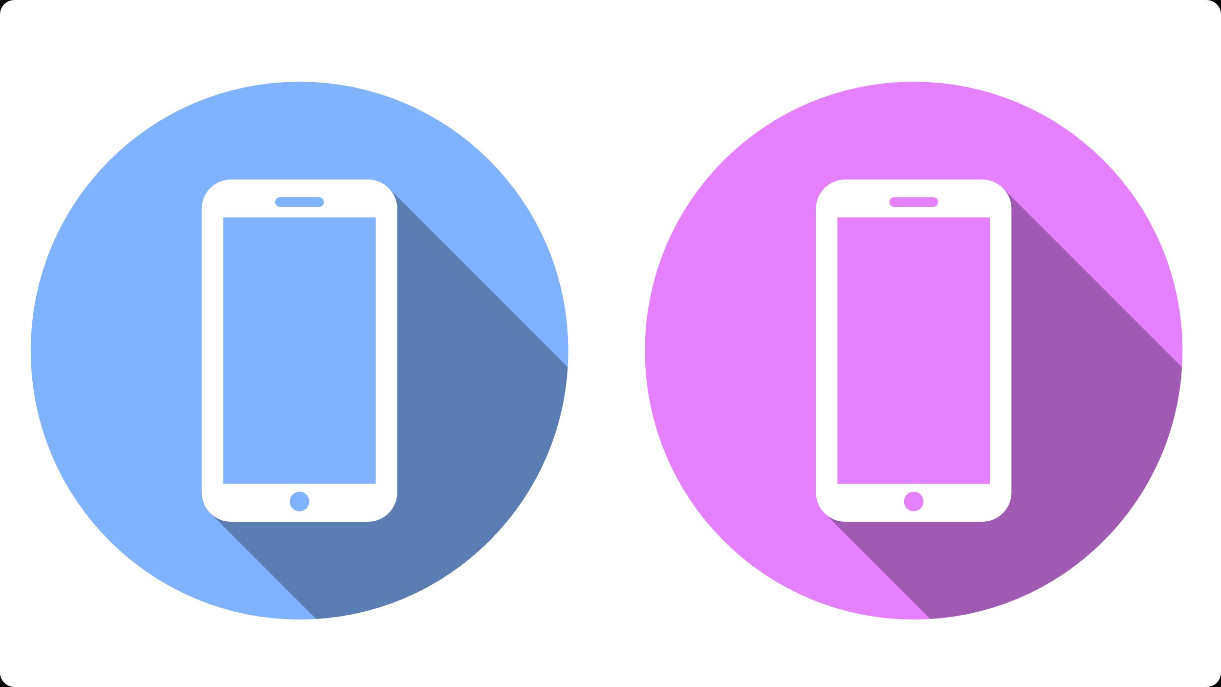2498x1405 Smartphone Flat Icon Vector Graphic