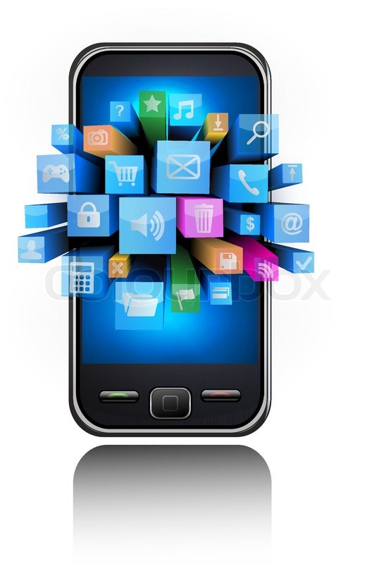 545x800 Icons In A Smartphone Vector Stock Vector Colourbox
