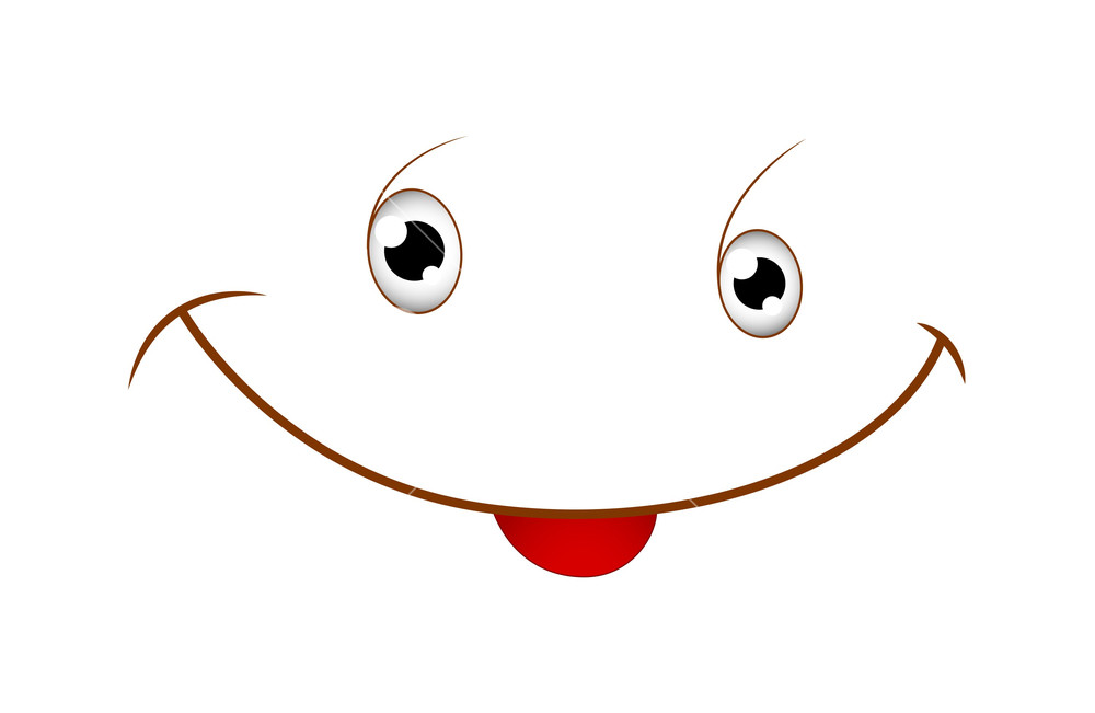 1000x651 Cute Smile Cartoon Face Vector Illustration Royalty Free Stock