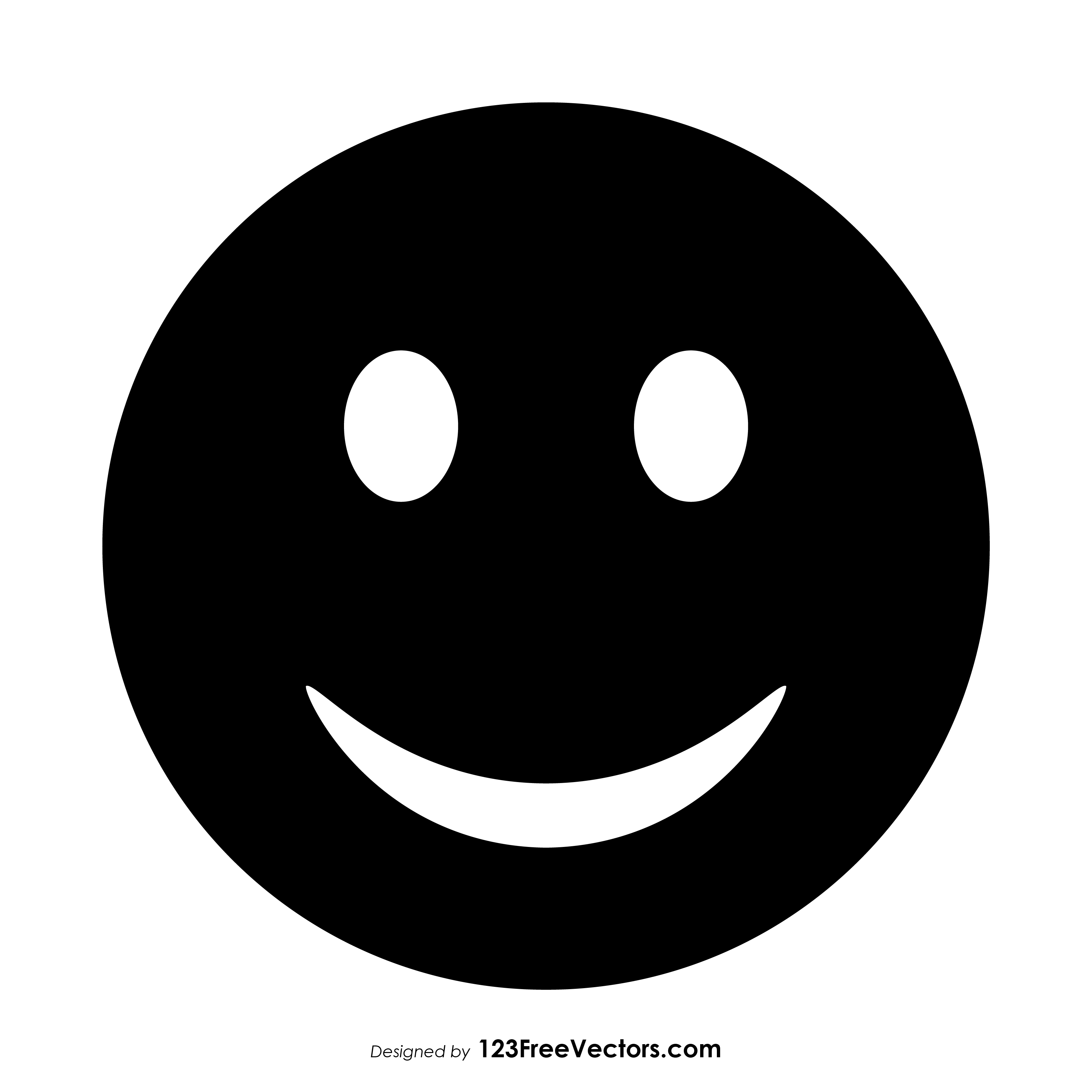 3333x3333 Black Smiley Emoji 123freevectors