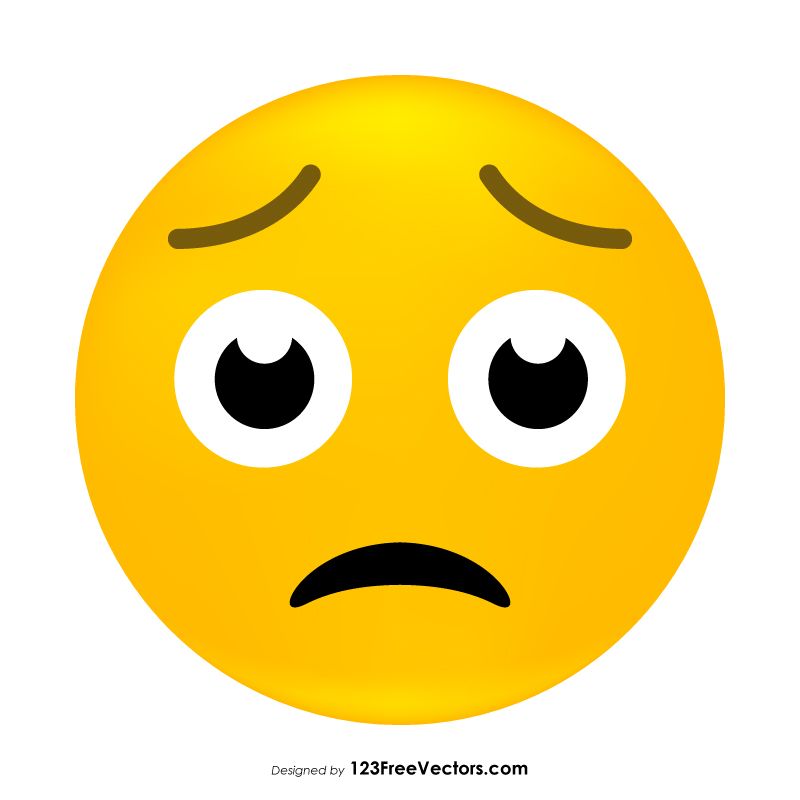 800x800 Worried Face Emoji Vector Download Free Vectors