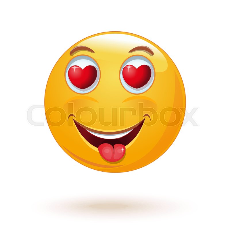 800x800 Emoticon Face With Hearts In His Eyes And Sticking His Tongue Out
