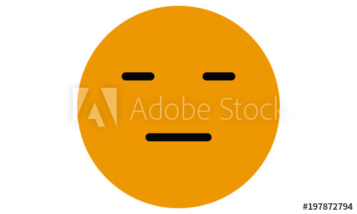 500x300 Expressionless Face Emoji Vector Illustration.