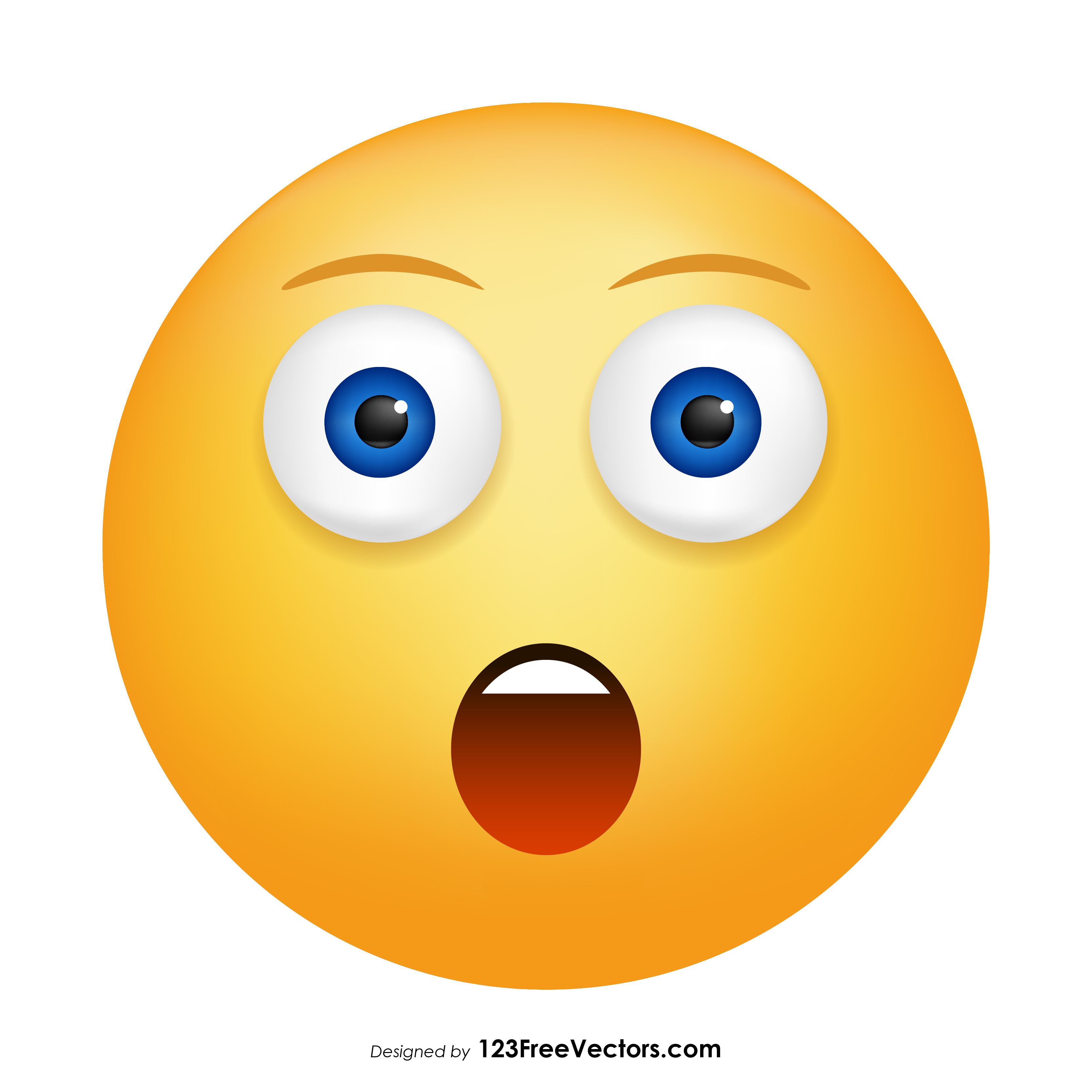 3333x3333 Face With Open Mouth Emoji Vector 123freevectors