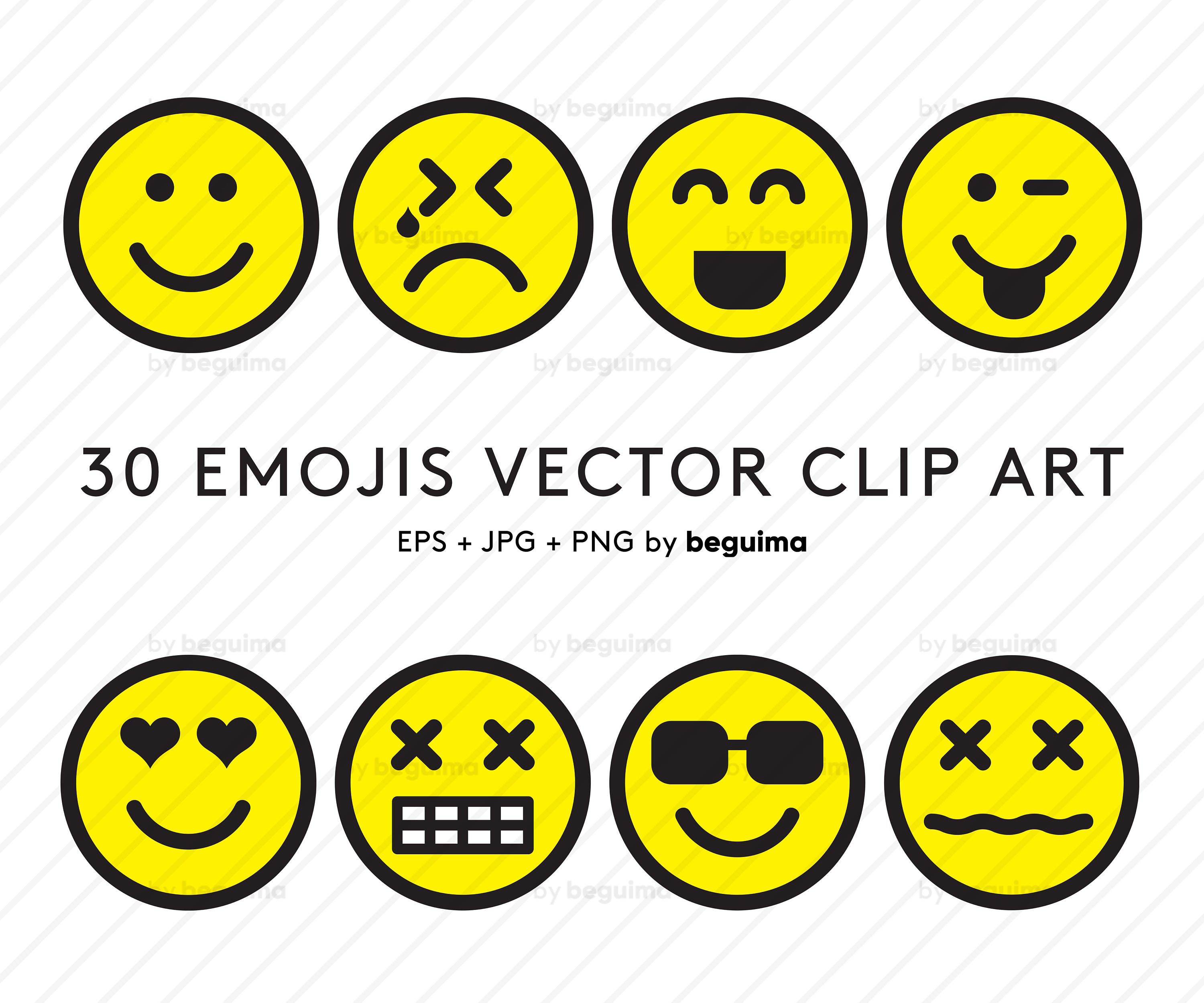 3000x2500 Emoji Clip Art Emoticon Clipart Set Of Icons Yellow Smiley Etsy