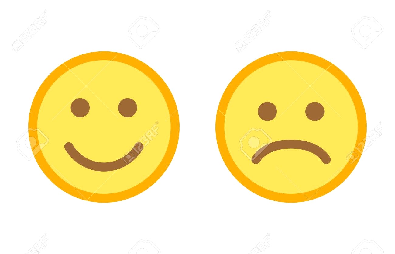 1300x835 84950448 Happy And Sad Emoji Smiley Faces Flat Vector Color Icon