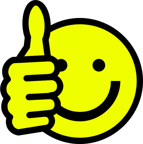 496x500 Vector Drawing Of Thumbsup Smiley Face Public Domain Vectors