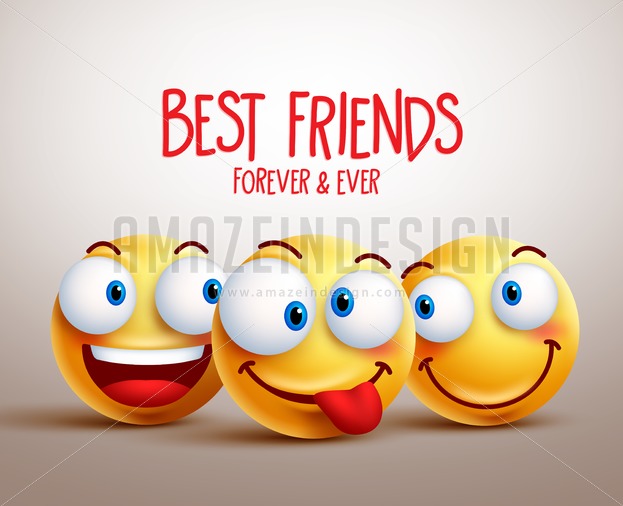623x506 Best Friends Smiley Face Vector Design Concept