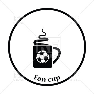 400x400 Icon Of Football Fans Coffee Cup With Smoke Vector Image Vector