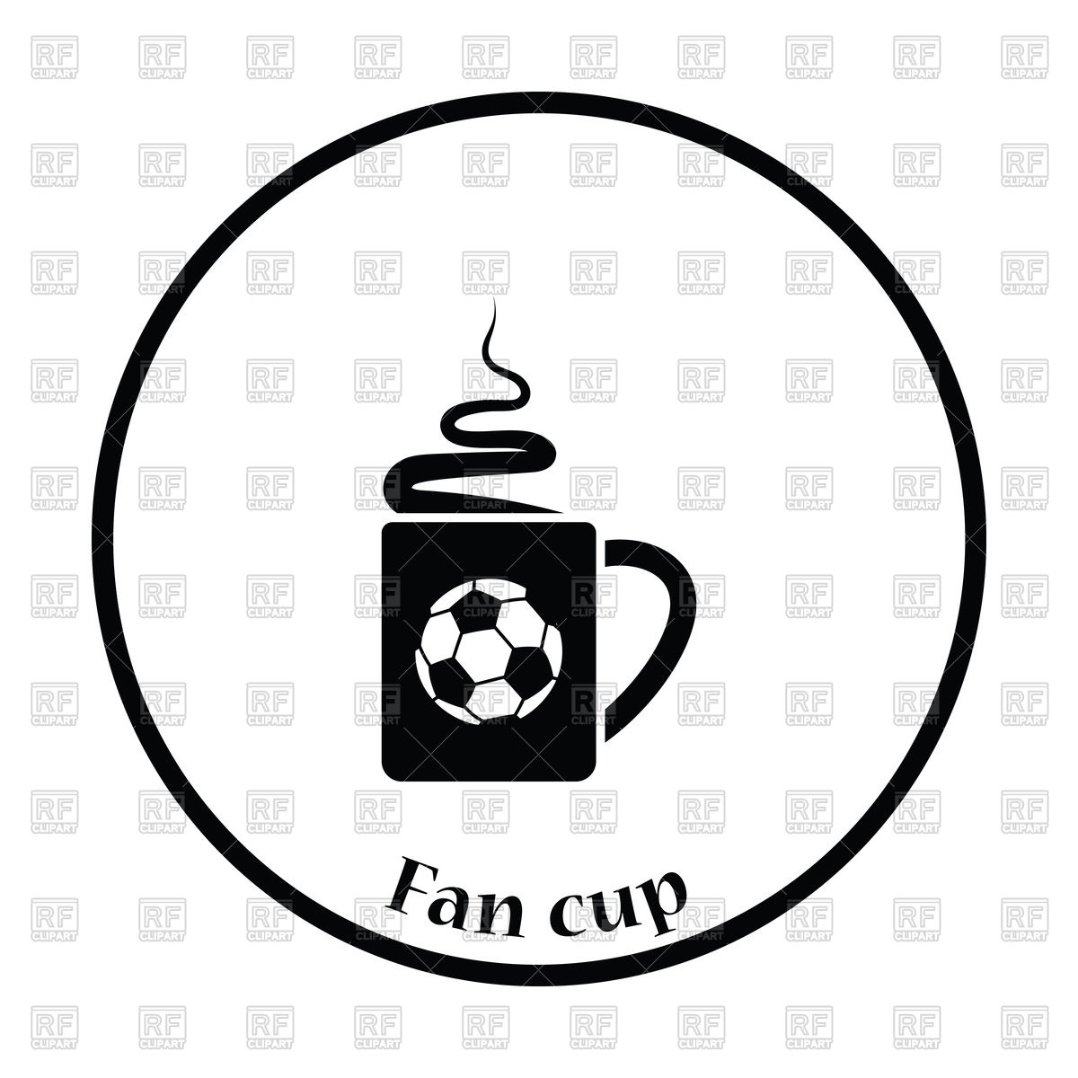 1200x1200 Icon Of Football Fans Coffee Cup With Smoke Vector Image Vector