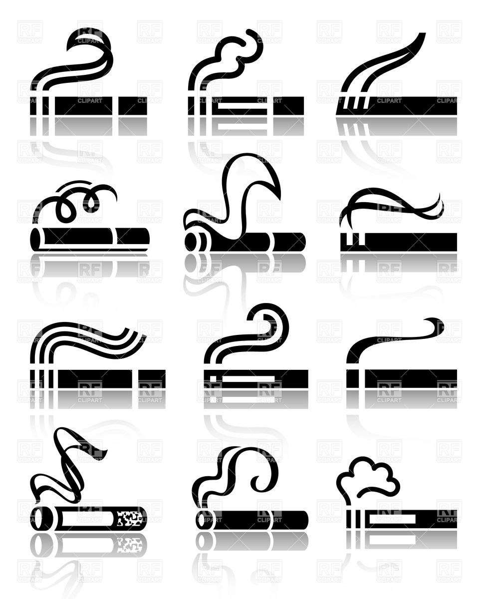 976x1200 Smoking Area Symbols Of Cigarettes With Smoke Vector Image