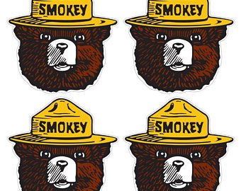 340x270 Smokey Bear Sticker Etsy