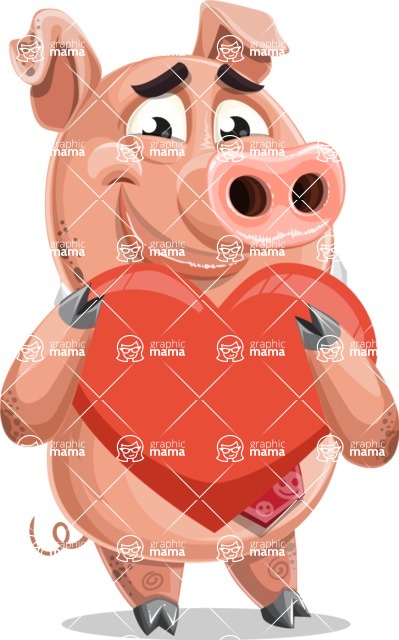 399x640 Vector Pig Cartoon Character
