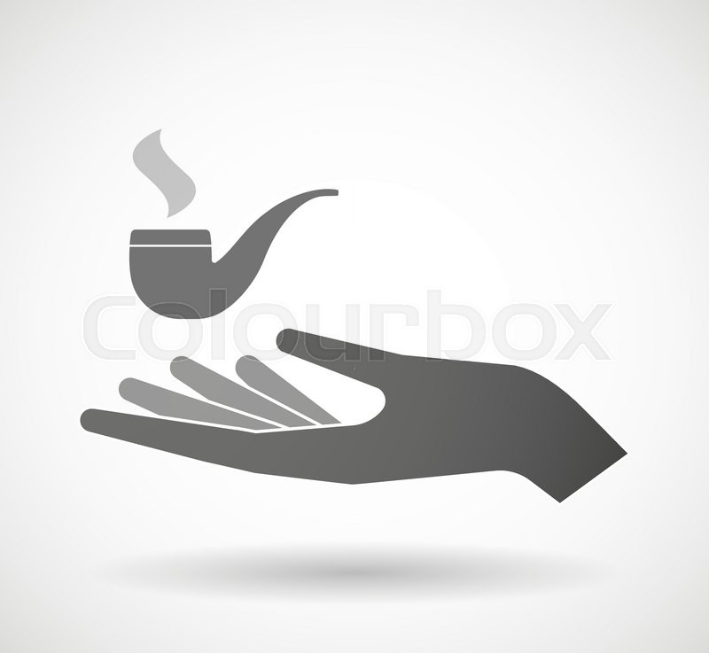 800x737 Illustration Of An Isolated Vector Hand Giving A Smoking Pipe