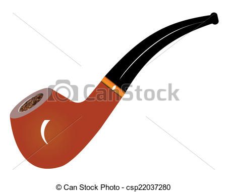 450x380 Smoking Pipe Stuffed With Tobacco On A White Background.