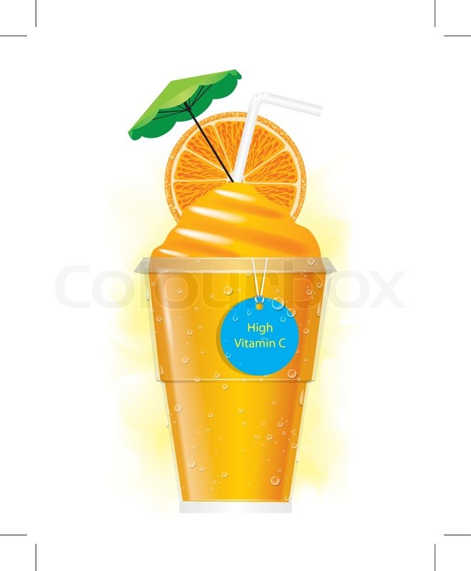 660x800 Vector Orange Smoothie Stock Vector Colourbox