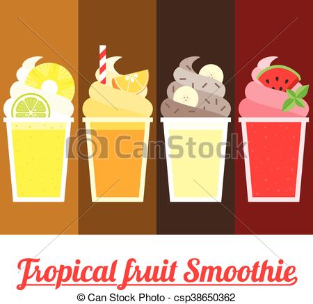 450x437 Vector Tropical Smoothie, Flat Design.