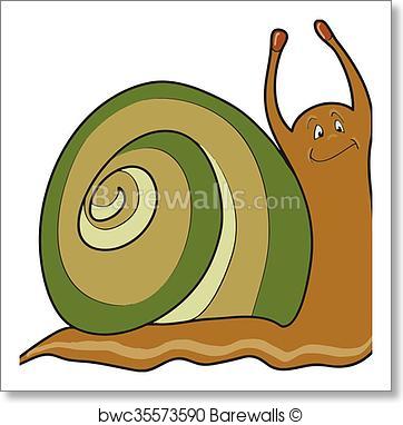 362x382 Art Print Of Funny Snail, Vector Barewalls Posters Amp Prints