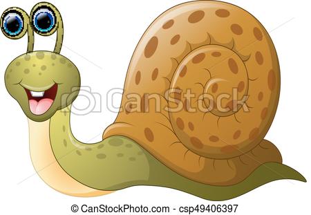 450x311 Vector Illustration Of Cute Cartoon Snail.