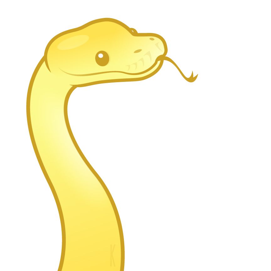 864x864 Yellow Snek! By Karianne Hutchinson Illustration Vector Art