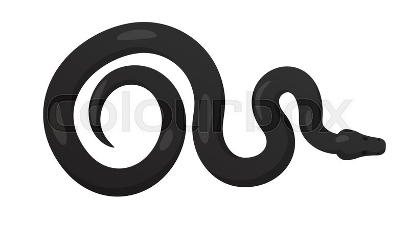 800x441 Curved Slither Python Top View Icon. Creeping Glossy Black