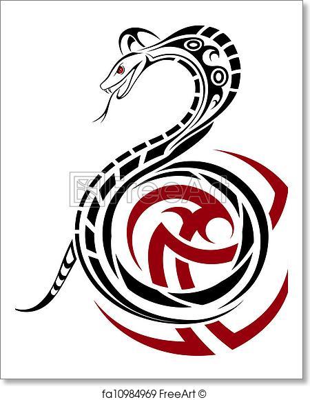 450x580 Free Art Print Of Vector Snake. Vector Snake, Tribal Tattoo