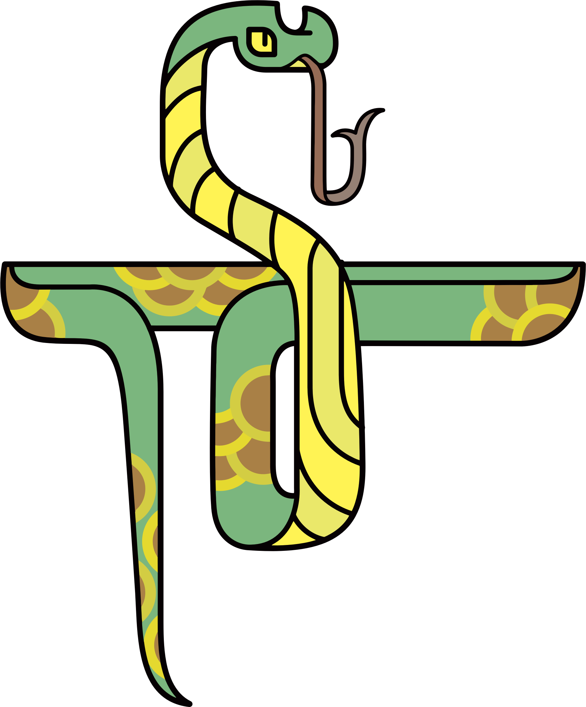 1892x2282 Stylized Cartoon Snake Vector Clipart Image