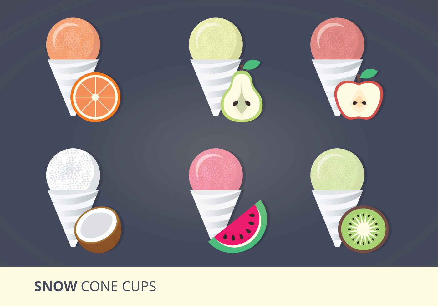 1400x980 Free Vector Vector Set Of Snow Cones