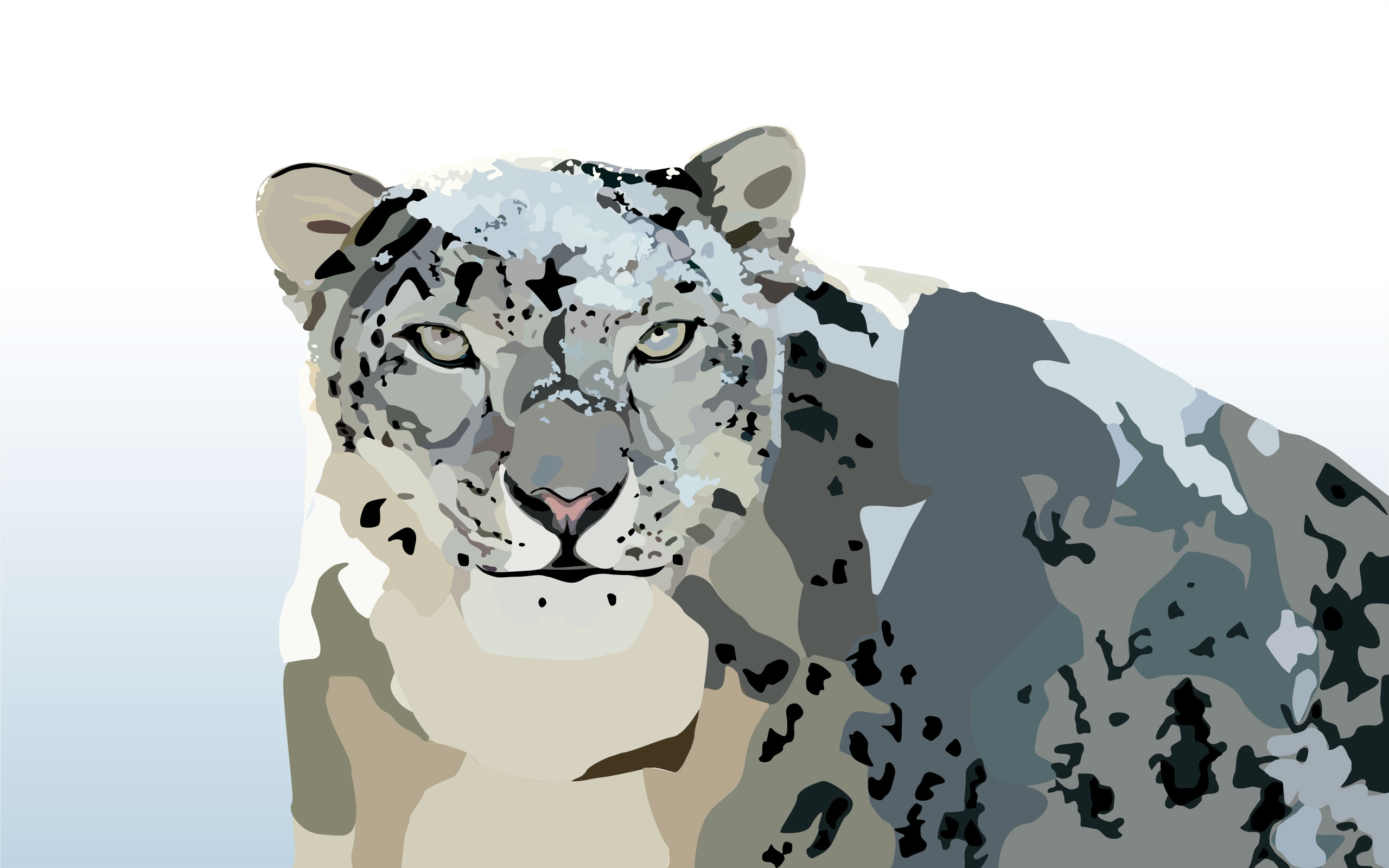 2560x1600 Snow Leopard Vector Weasyl