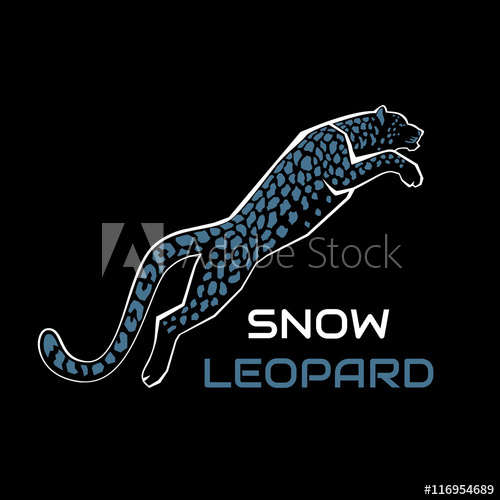 500x500 Snow Leopard Vector Illustration Logo, Sign, Emblem