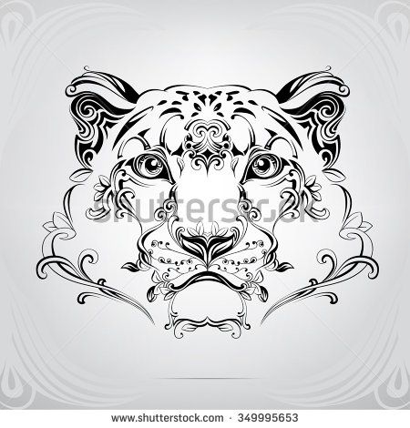 450x470 The Head Of A Snow Leopard In An Ornament
