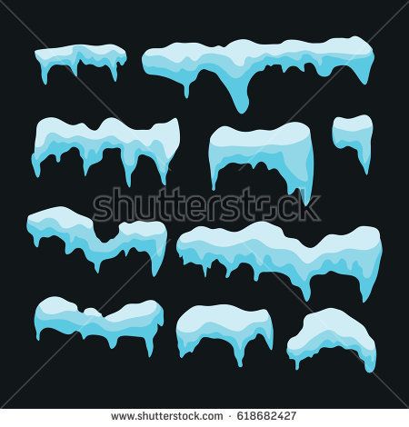 450x470 Set Of Snow Elements, Image Of Winter Snow, Template In Cartoon