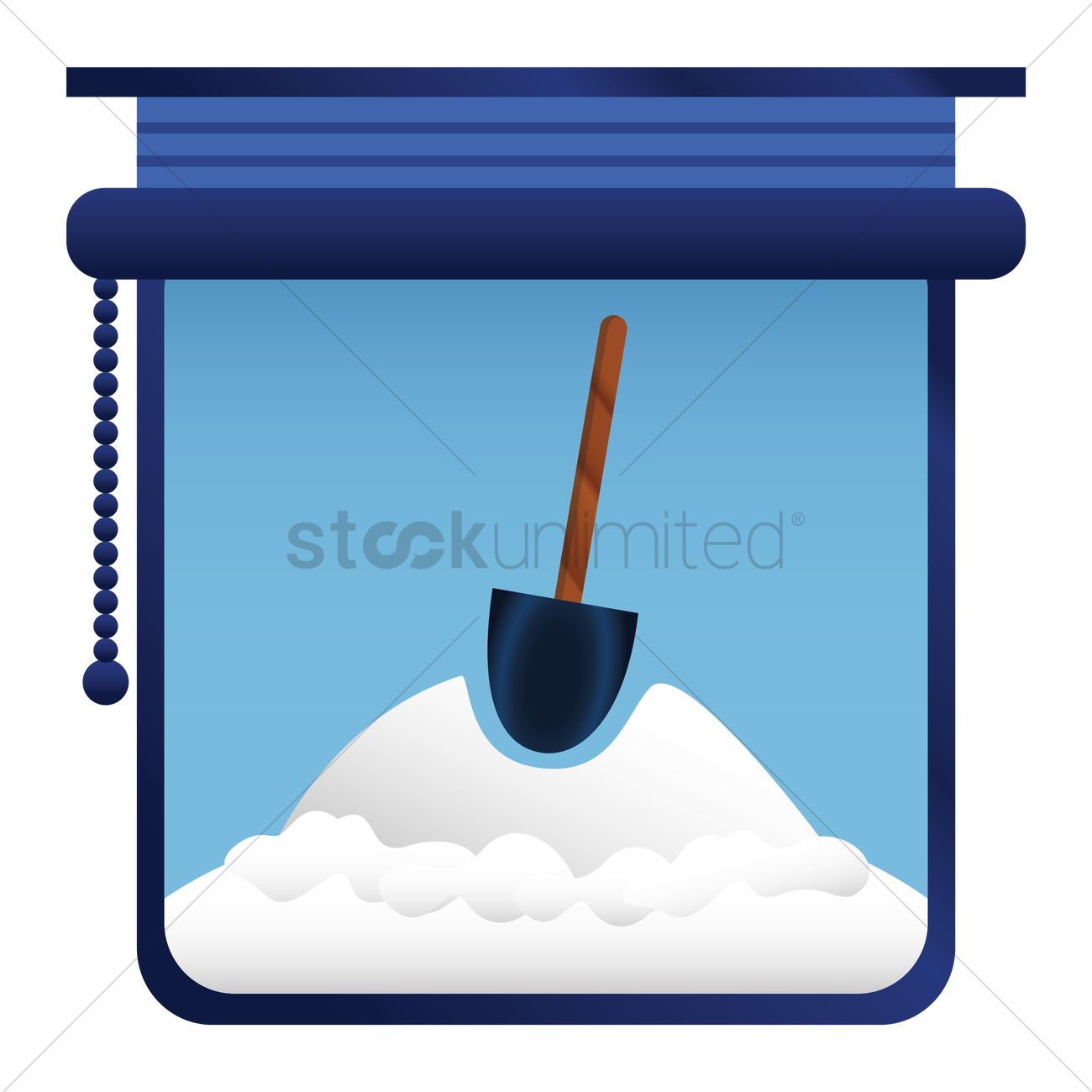1300x1300 Free Snow Shovel Standing In Snow Vector Image